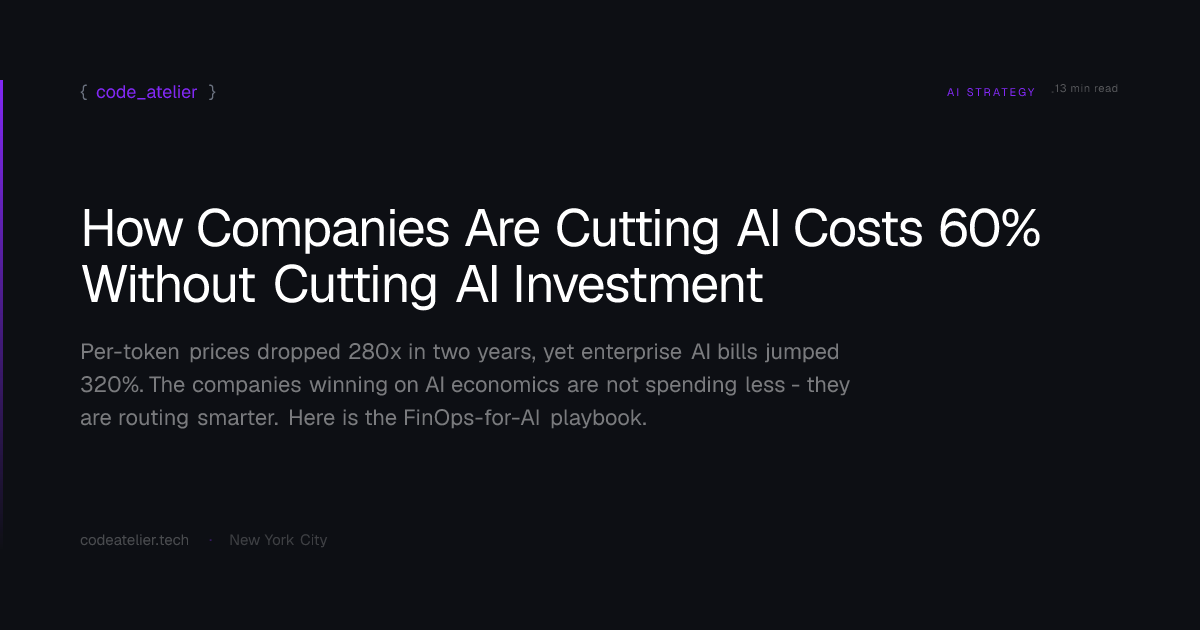 How Companies Are Cutting AI Costs 60% Without Cutting AI Investment