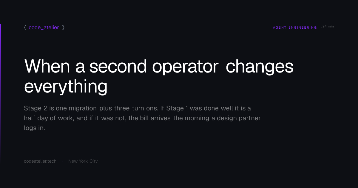 When a second operator changes everything